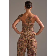 GLAM SQUAD RHINESTONE BROCADE CORSET