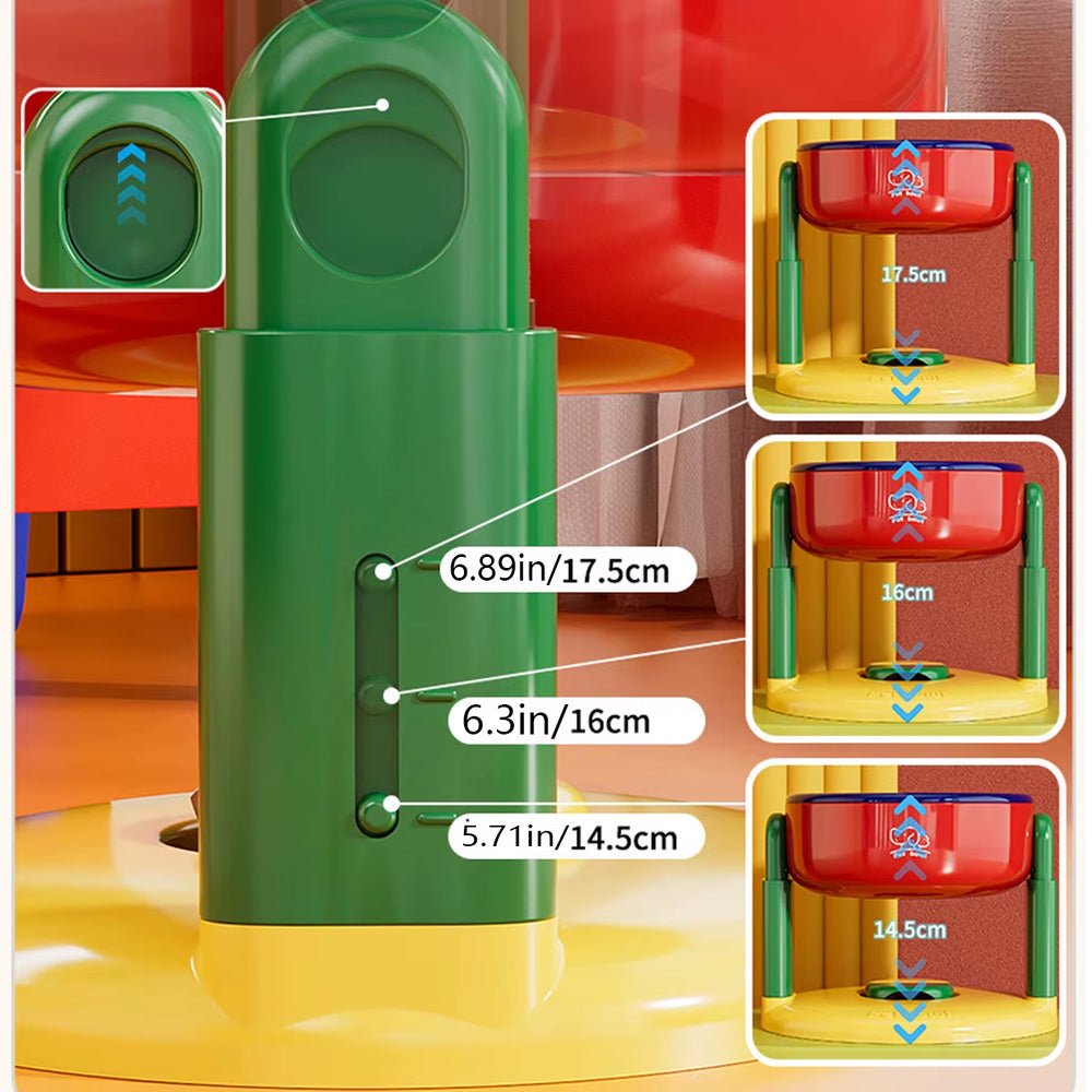 Pet Suction Cup Bowl with Adjustable Height for Dogs and Cats - Cervical Vertebrae Protection Feeder and Water Bowl