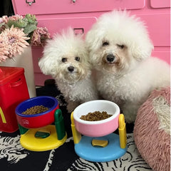 Pet Suction Cup Bowl with Adjustable Height for Dogs and Cats - Cervical Vertebrae Protection Feeder and Water Bowl