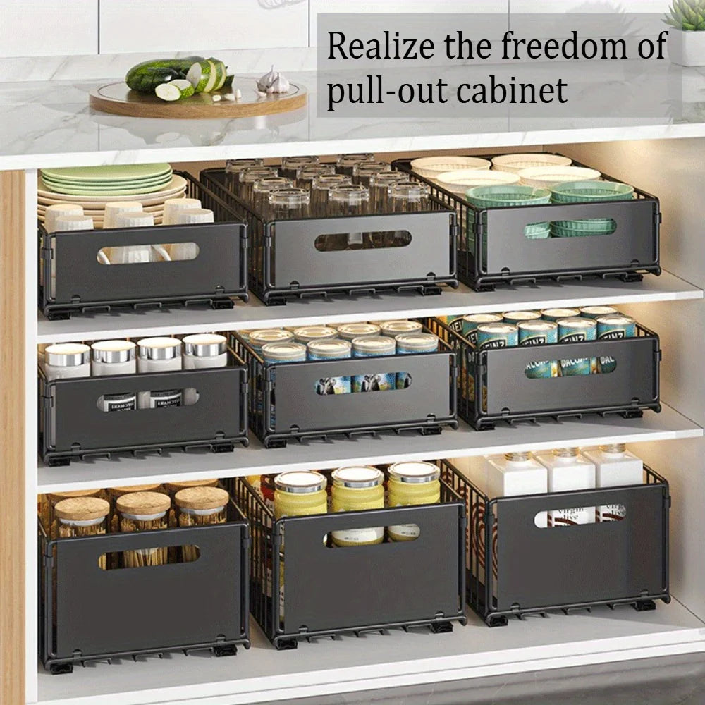 Adjustable Under Sink Pull‑Out Organizer – Sliding Storage Rack (Size S / L)